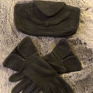Vintage Clutch Purse with Matching Gloves.